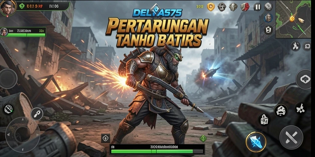 Gameplay mendebarkan dari DELTA575 dengan karakter bertarung.