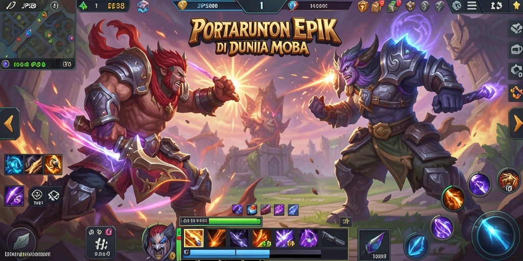 Screenshot utama JPS88 menampilkan aksi pertarungan MOBA yang intens.