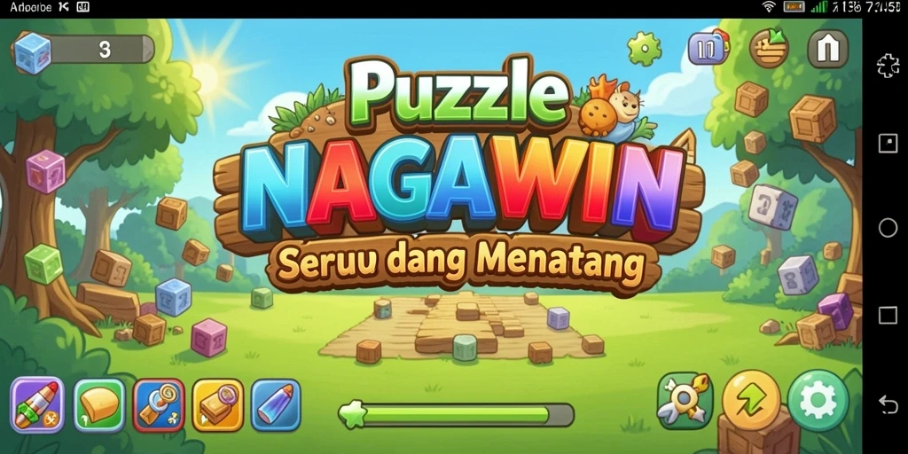 Tampilan gameplay NAGAWIN yang menarik dan penuh warna.